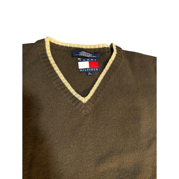 Vintage Tommy Hilfiger 100% Lambswool V-Neck Sweater XL - Picture 4 of 5